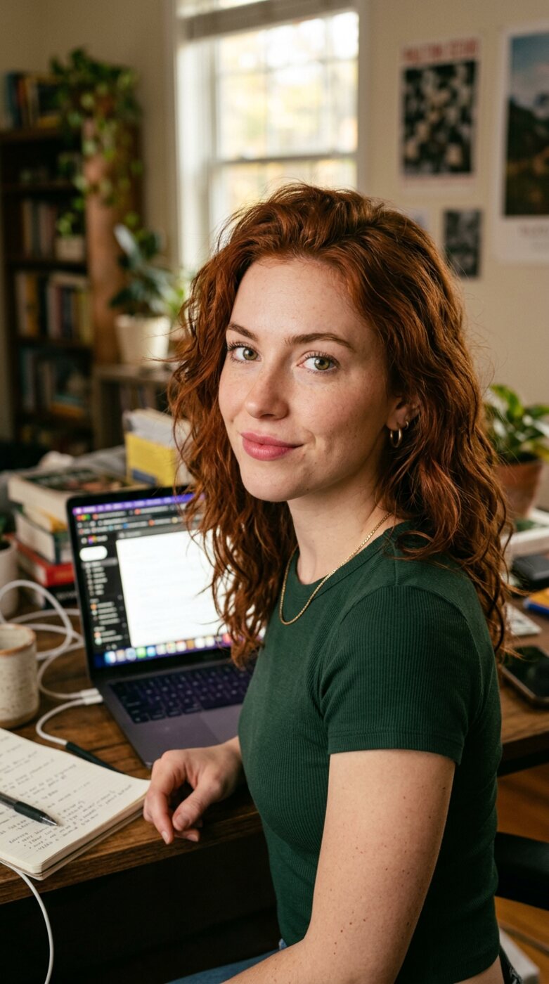 Jess, at her desk